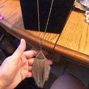 Silver color thread pendent, necklace.